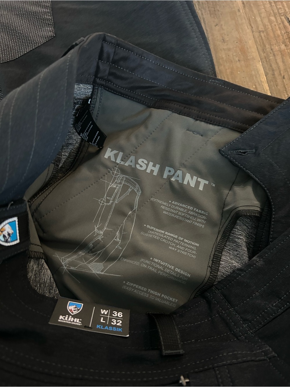 NWT KÜHL Men's Klash Pants Klassik Fit 36x32 Gotham Softshell Hiking Outdoor - Picture 2 of 6